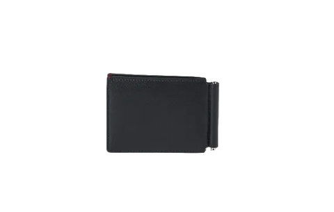 Portafoglio con Clip in Pelle - Nero
