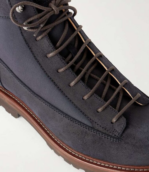 Boot Urban in Camoscio e Tessuto Techno - Dark Blue