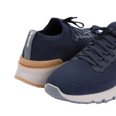 Runners in Lana Jacquard - Navy
