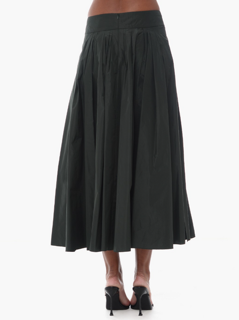 Gonna a pieghe in taffetà verde scuro 'S Max Mara Romina