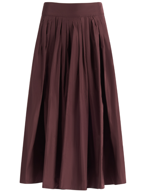 Gonna a pieghe in taffetà bordeaux 'S Max Mara Romina