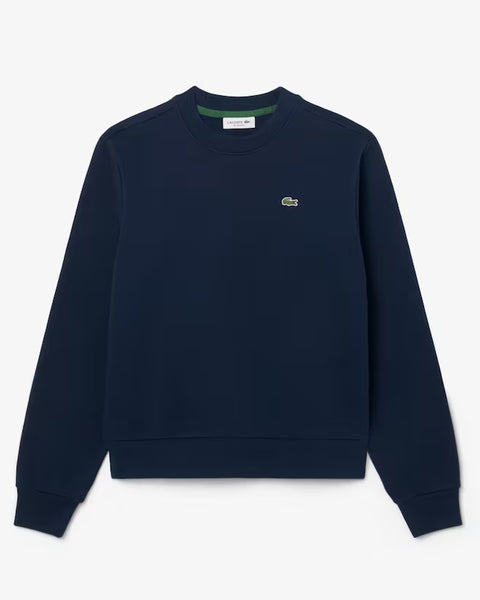 Felpa girocollo blu navy relaxed fit Lacoste donna