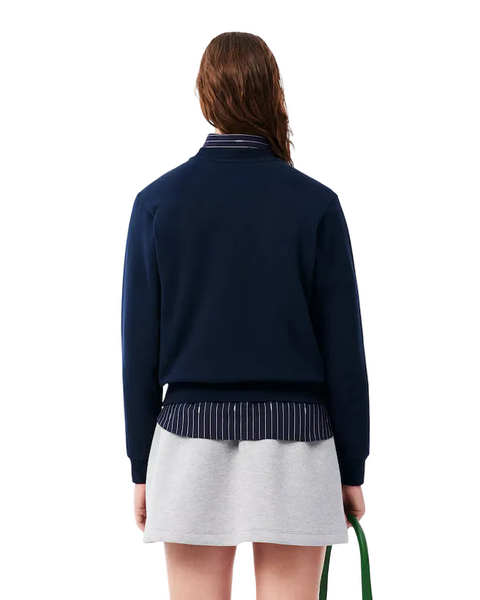 Felpa girocollo blu navy relaxed fit Lacoste donna