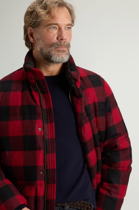 Woolrich Check Moon Puffer Parka - Red Buffalo