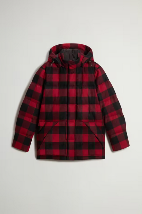 Woolrich Check Moon Puffer Parka - Red Buffalo