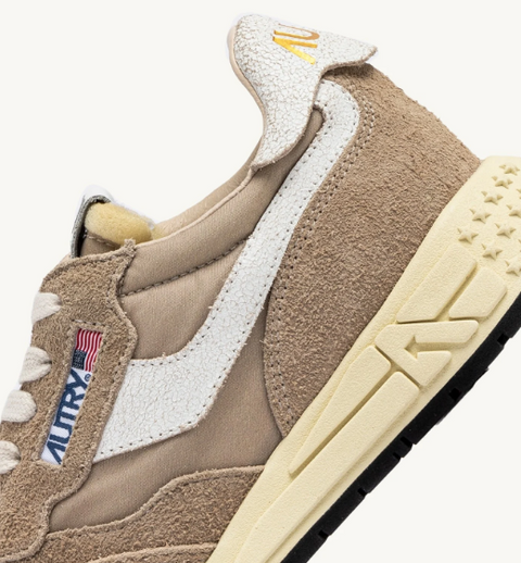 Sneakers Reelwind Low – Nylon e suede Pepper e bianco