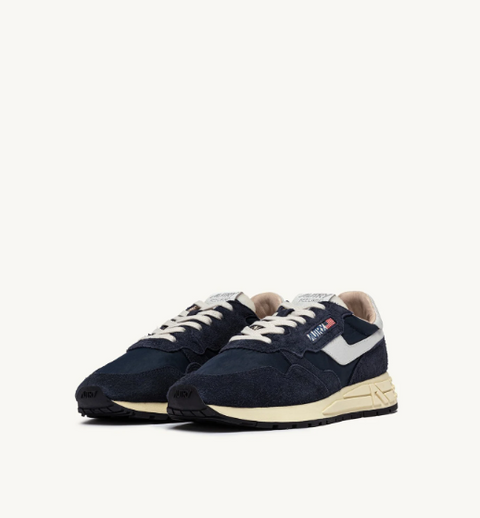 Sneakers Reelwind Low – Nylon e suede Blue Space e bianco