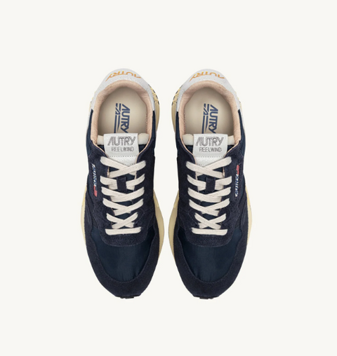 Sneakers Reelwind Low – Nylon e suede Blue Space e bianco