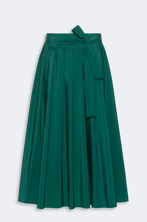 Gonna lunga in taffetà verde scuro Weekend Max Mara Alpaca
