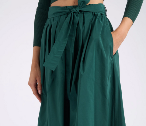 Gonna lunga in taffetà verde scuro Weekend Max Mara Alpaca