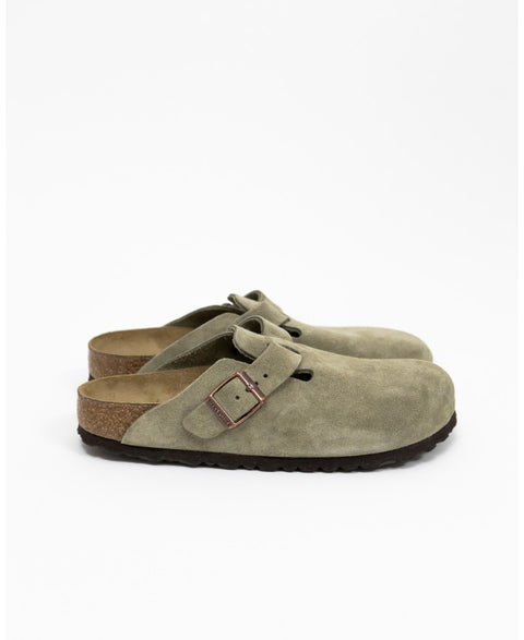 Birkenstock Boston Taupe vista laterale