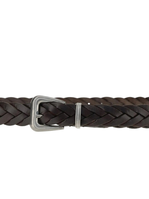Cintura in Pelle Intrecciata con Monile