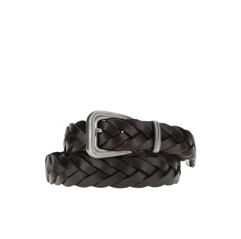 Cintura in Pelle Intrecciata con Monile
