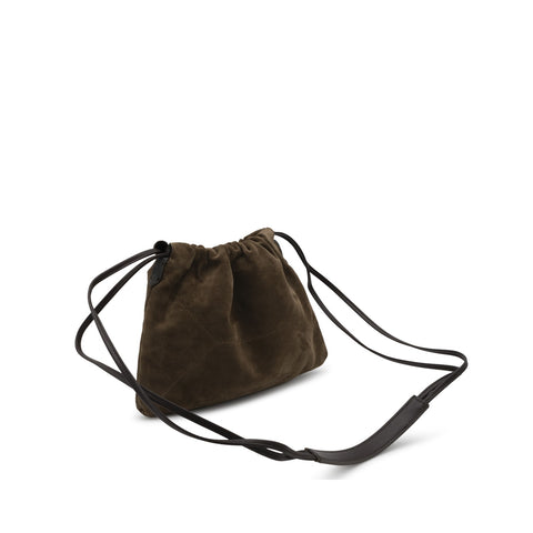 Borsa a Tracolla in Camoscio - Caramello